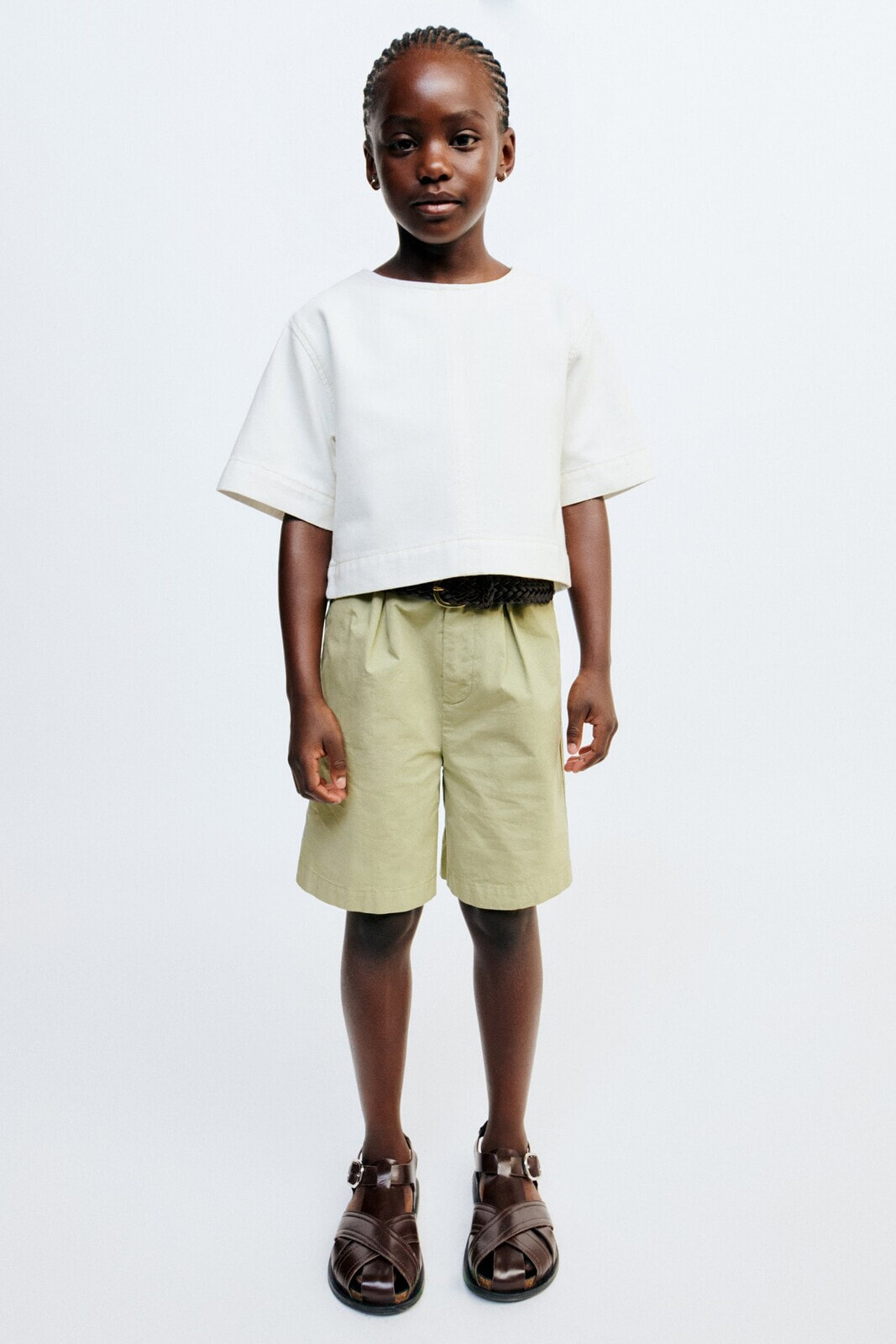 True neutrals poplin bermuda shorts