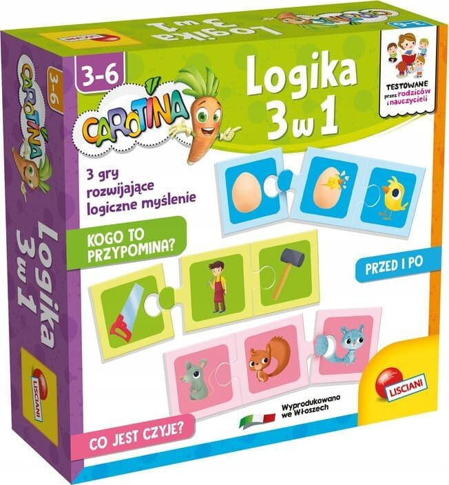 Развивающая настольная игра для детей Lisciani LISCIANI CAROTINA LOGIKA 3 W 1