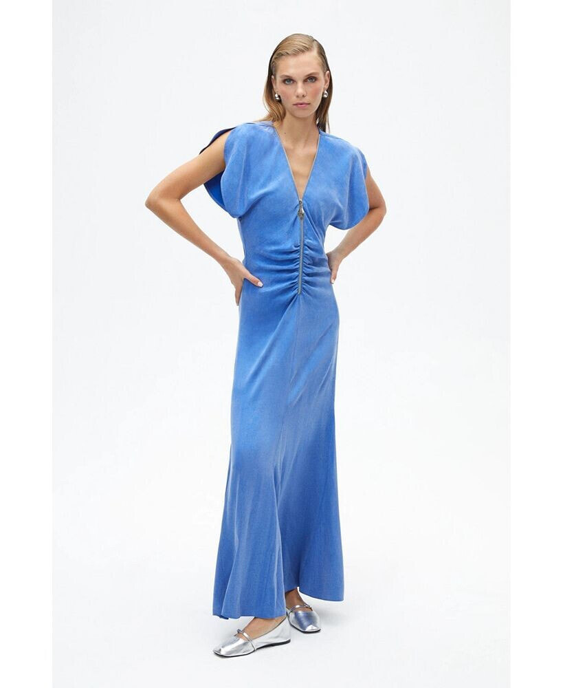 NOCTURNE women's Draped V-Neck Dress