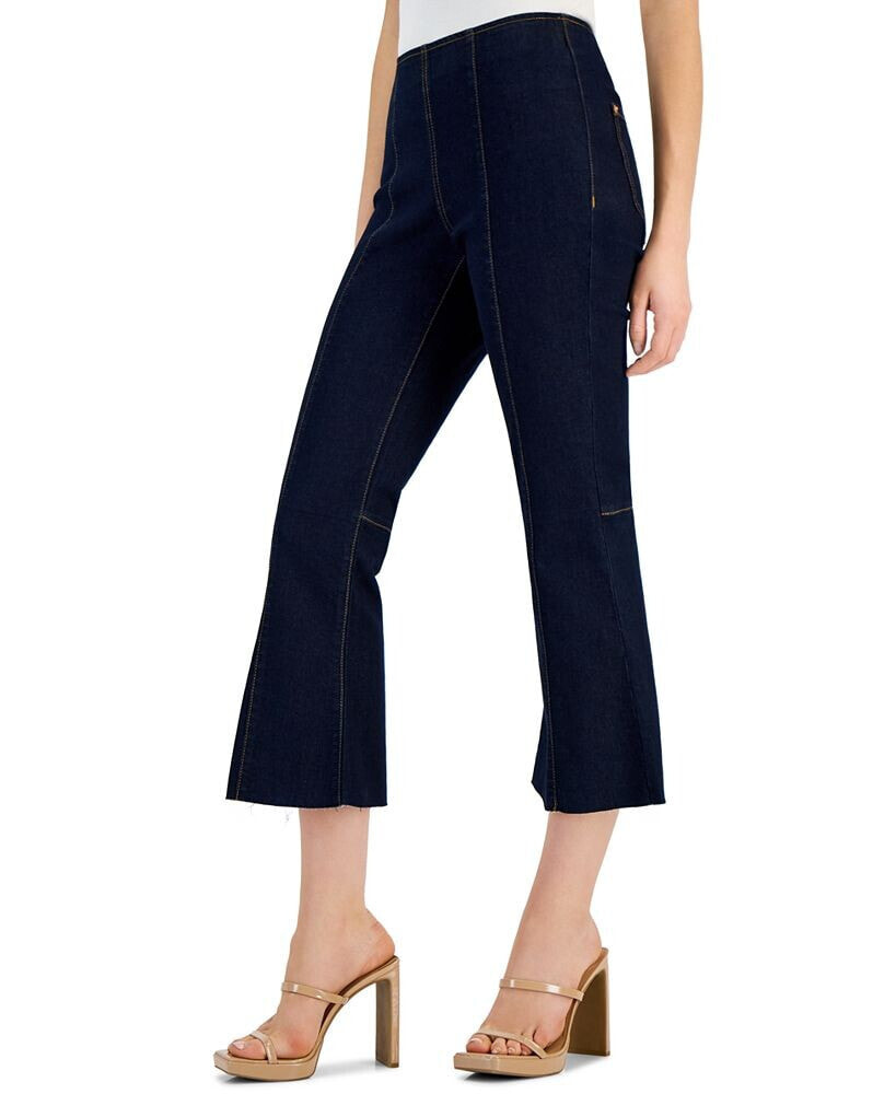 I.N.C. International Concepts women's High-Rise Pull-On Flared Cropped Jeans, Created for Macy's