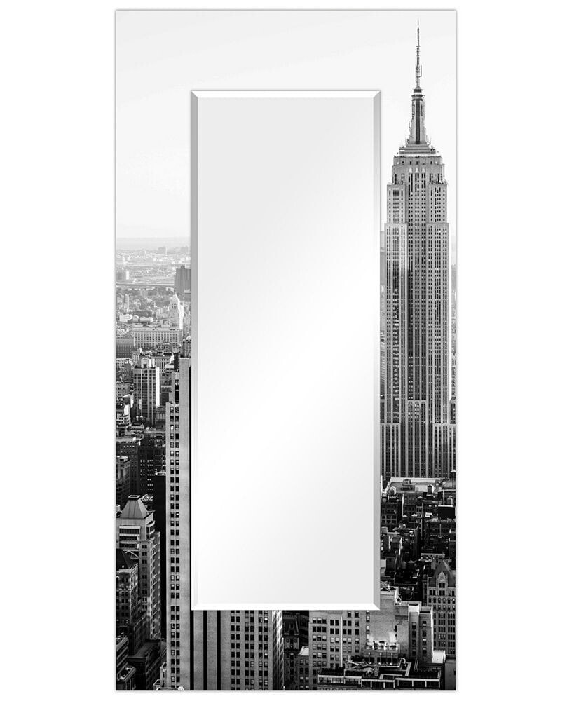 Empire Art Direct 'My N.Y.' Rectangular On Free Floating Printed Tempered Art Glass Beveled Mirror, 72