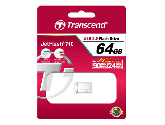Transcend JetFlash 710S 64GB USB флеш накопитель USB тип-A 3.2 Gen 1 (3.1 Gen 1) Серебристый TS64GJF710S