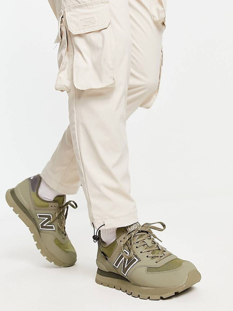 New balance khaki store 574 trainers