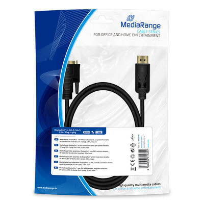 MediaRange MRCS199 видео кабель адаптер 2 m DisplayPort DVI Черный