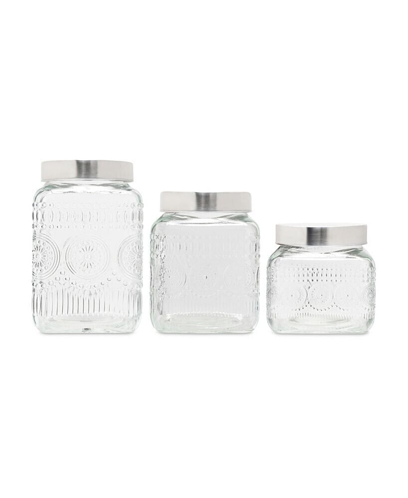 Style Setter retro Design Glass Canister Set, 3 Piece