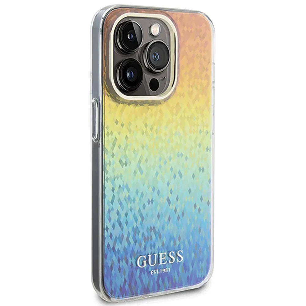 GUESS Guhcp14Lhdecmi iPhone 14 Pro 6.1 Iml Faceted MirrDisco Iridescent phone case