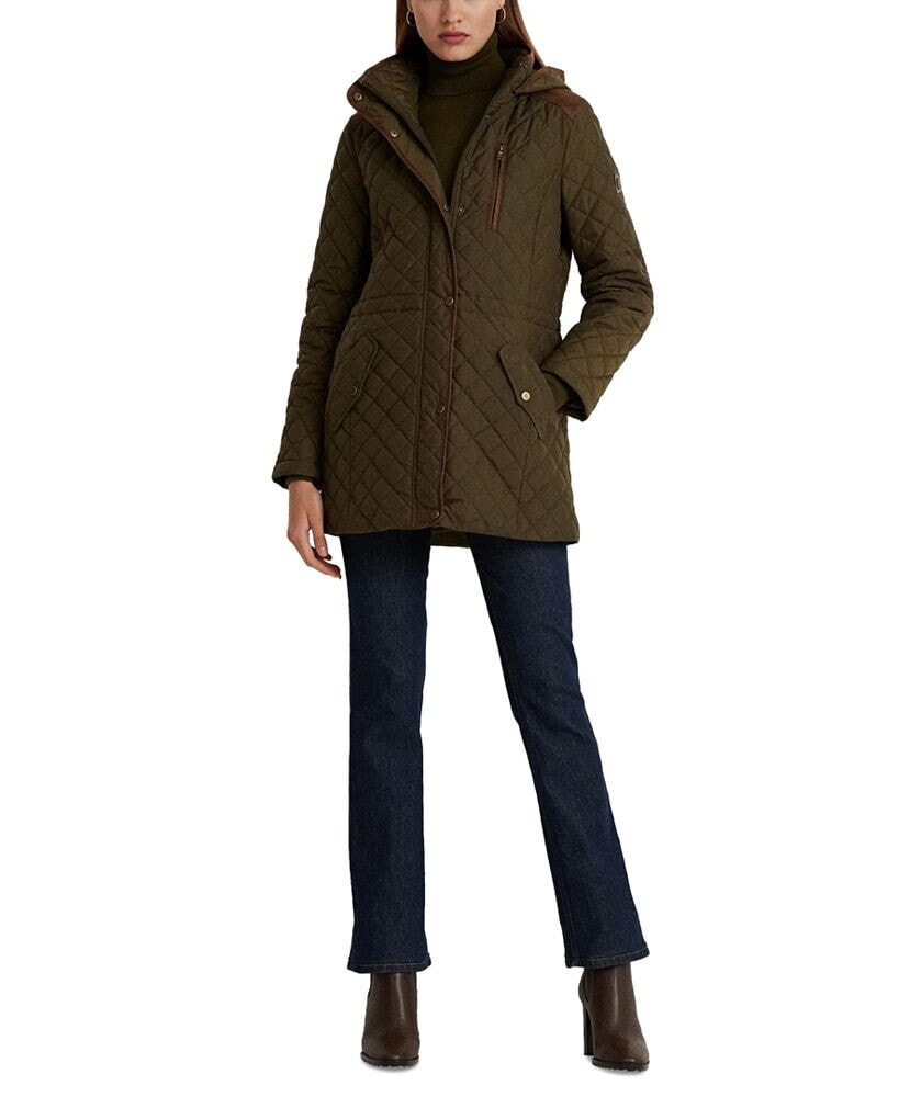 Women's Hooded Quilted Coat, Created by Macy's Ralph Lauren Цвет: Зеленый;  Размер: M купить от 27441 рублей в интернет-магазине MALL