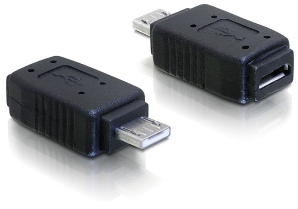DeLOCK Adapter USB micro-A+B female to USB micro A-male Черный 65032