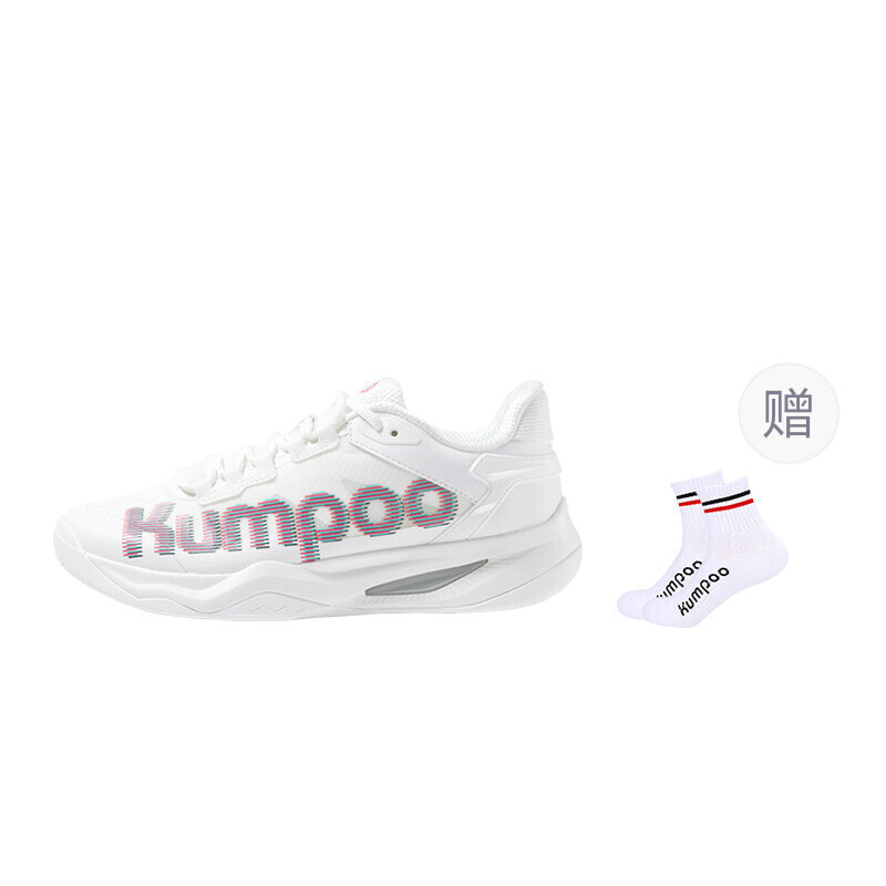 KUMPOO Badminton Shoes Unisex Low-Top White/Hot Pink/Sky Blue