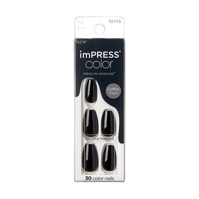 Self-adhesive nails imPRESS Color MC All Black 30 pcs