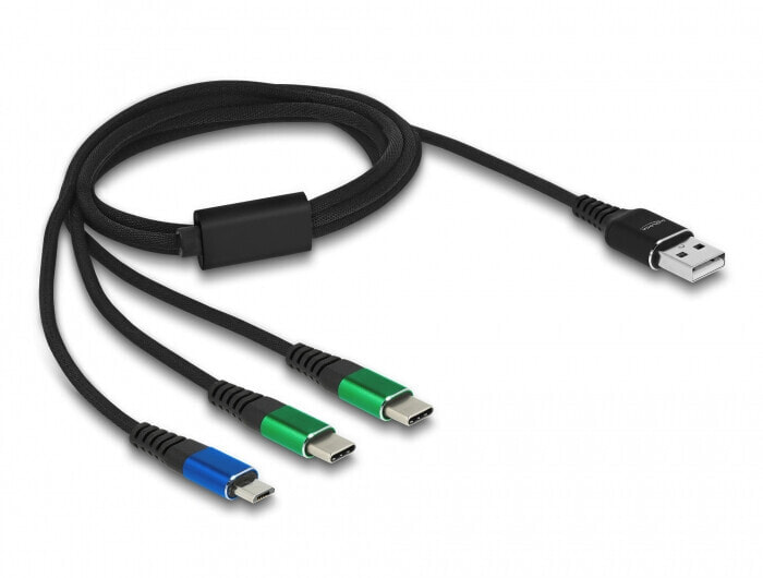Delock 87882 - 1 m - USB A - USB 2.0 - Black - Blue - Green