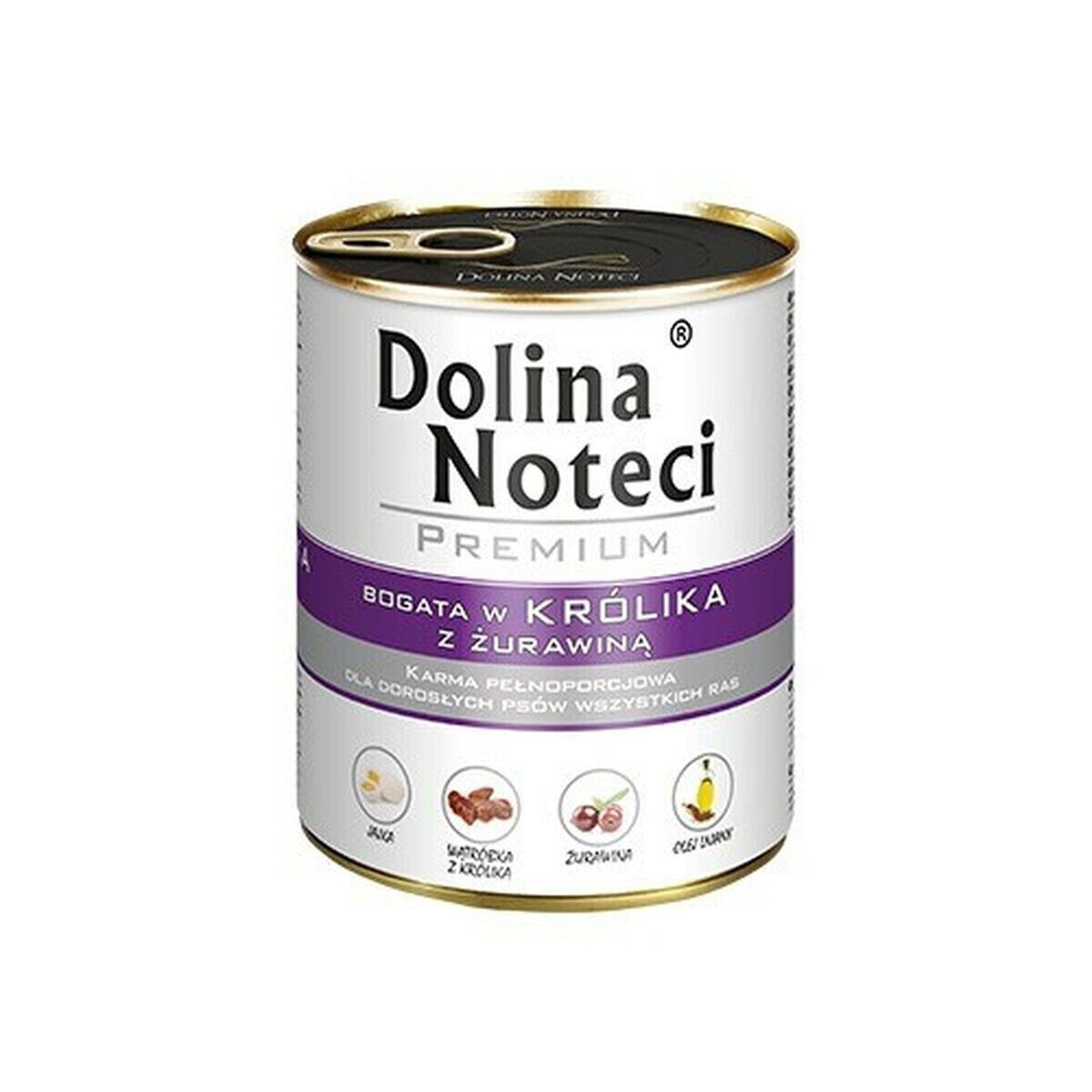 Wet food Dolina Noteci Premium Blueberry Veal Pig Rabbit 800 g