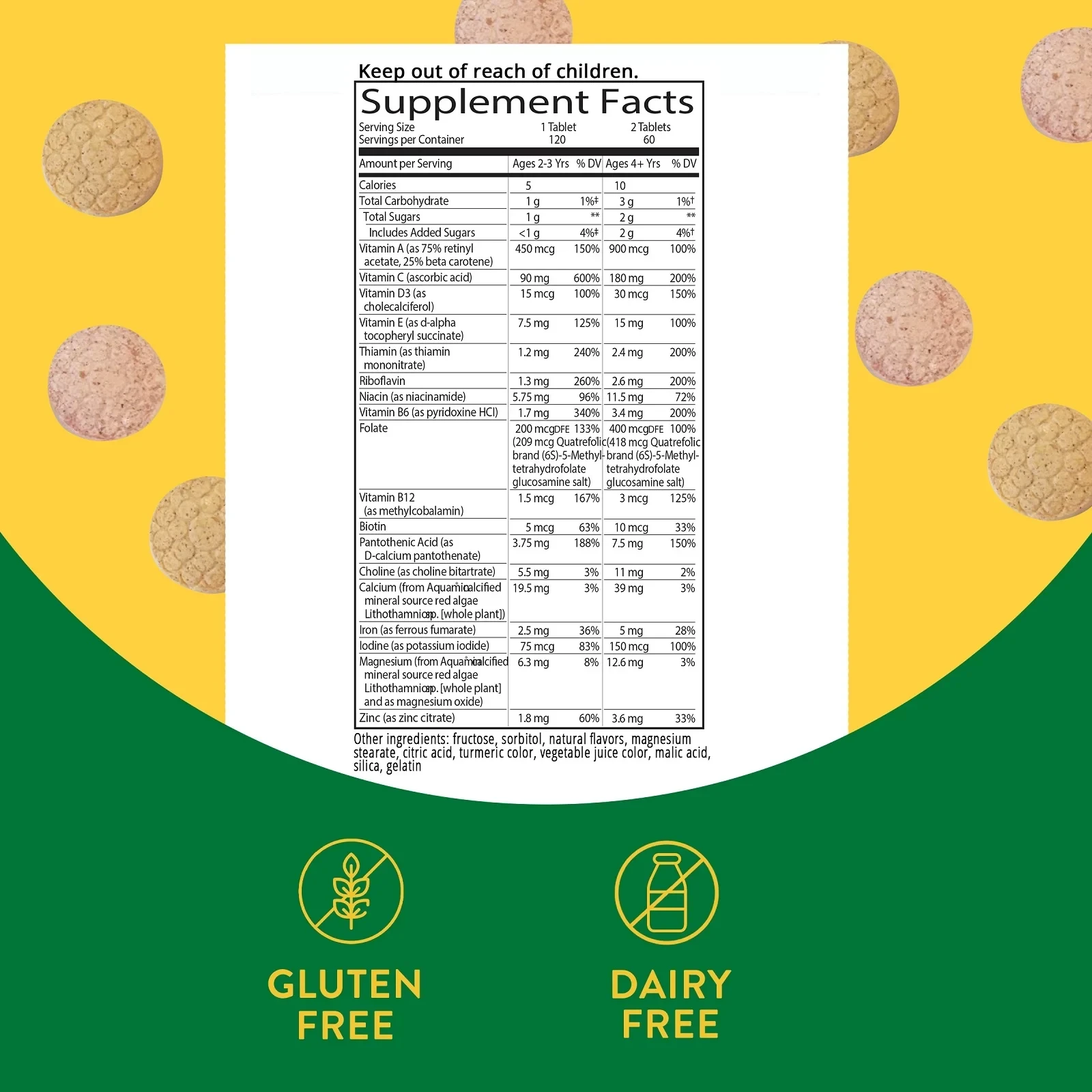 Alive! Kids, Chewable Multivitamin, Orange & Berry Fruit, 120 Chewable Tablets