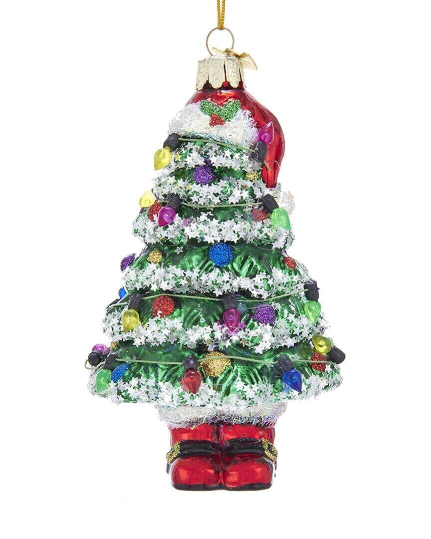 Kurt Adler 5.25In Noble Gems Christmas Tree With Hat & Boot Ornament Multicolor