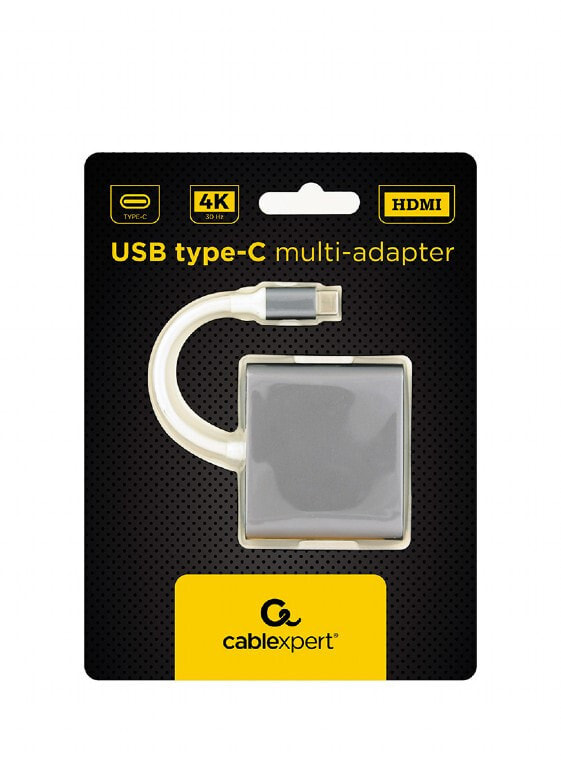 Адаптер Gembird A-CM-HDMIF-02-SG  USB-C/USB-C HDMI/USB-A Серый