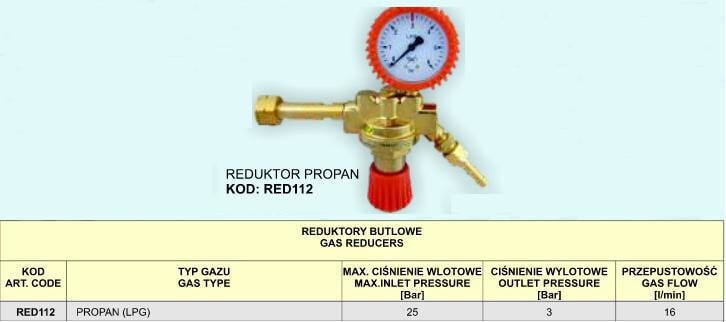 РЕДУКТОР ПРОПАНА (LPG) RED112