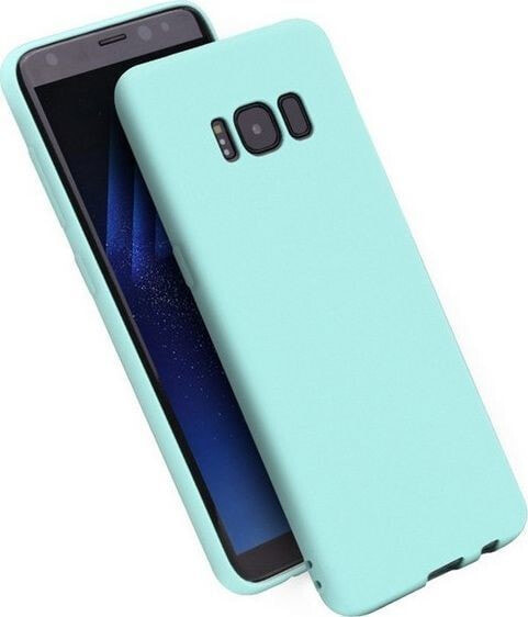 чехол силиконовый голубой Samsung S20