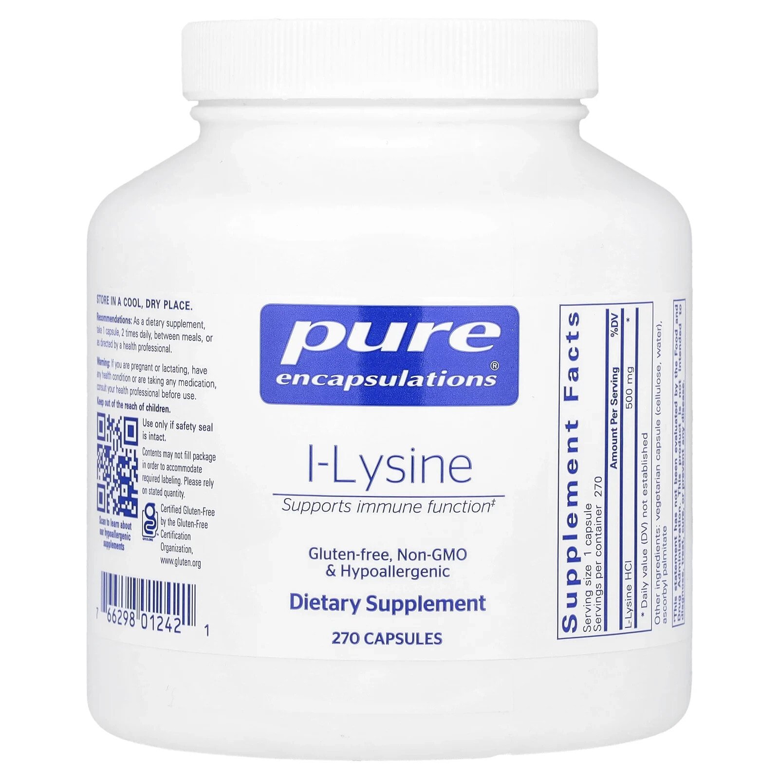 L-Lysine, 270 Capsules