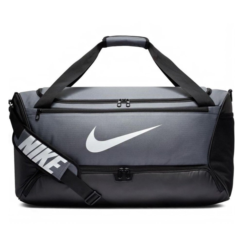 Спортивная сумка Nike Brasilia M Duffel 90 61L	серая с логотипом