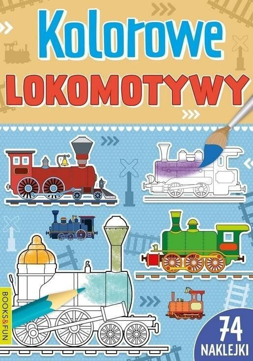 Раскраска для рисования Books And Fun Kolorowe lokomotywy