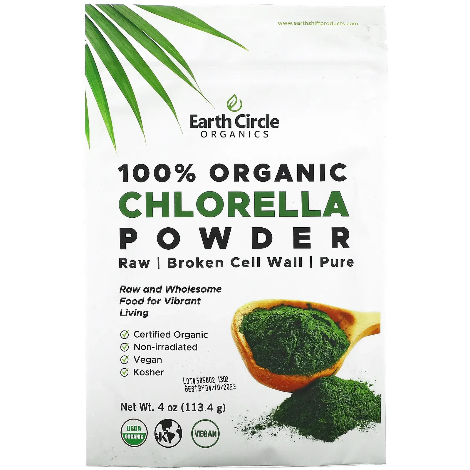 Earth Circle Organics, Порошок из органической хлореллы, 113,4 г (4 унции)