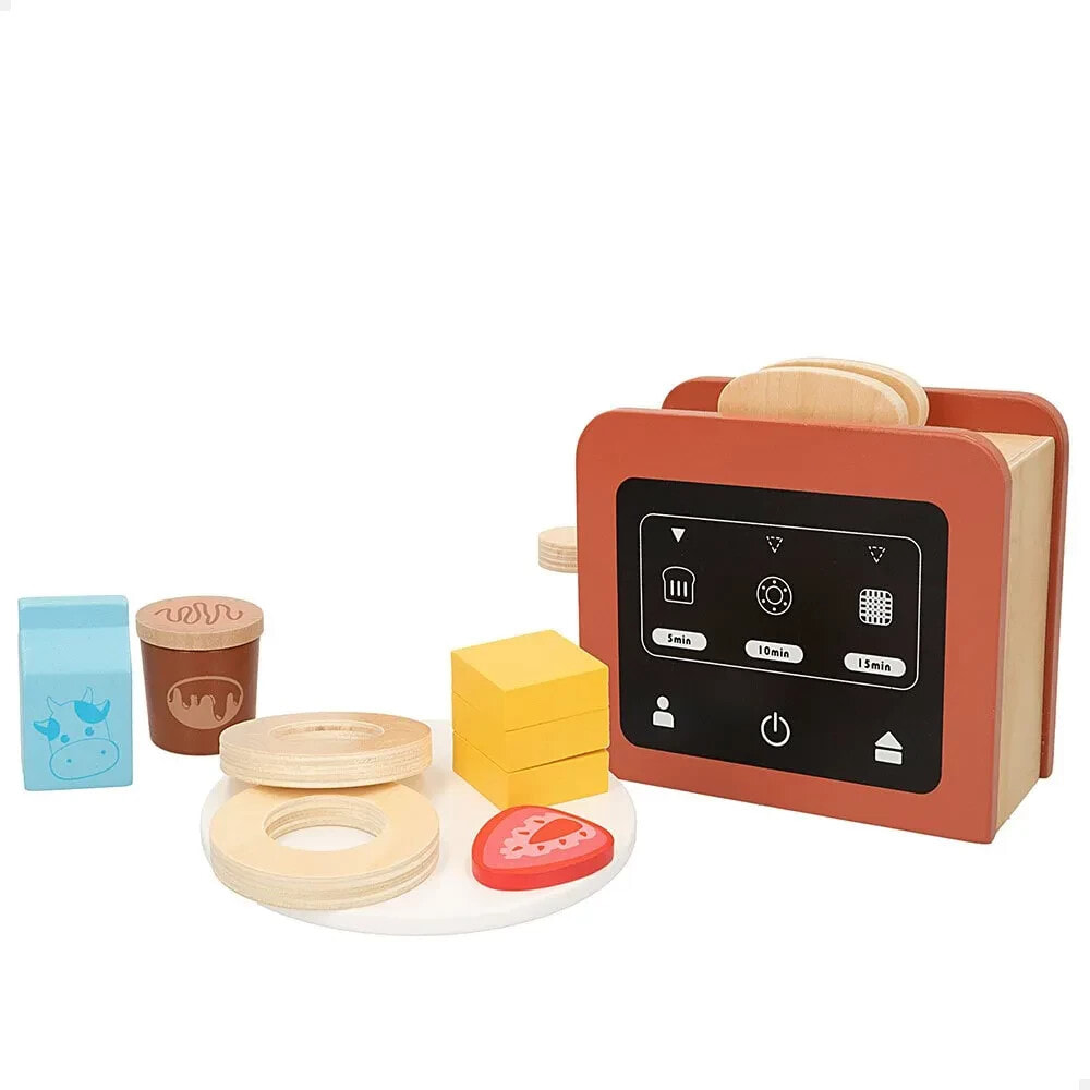 WOOMAX Wood Toy Toaster With 8 Accessories