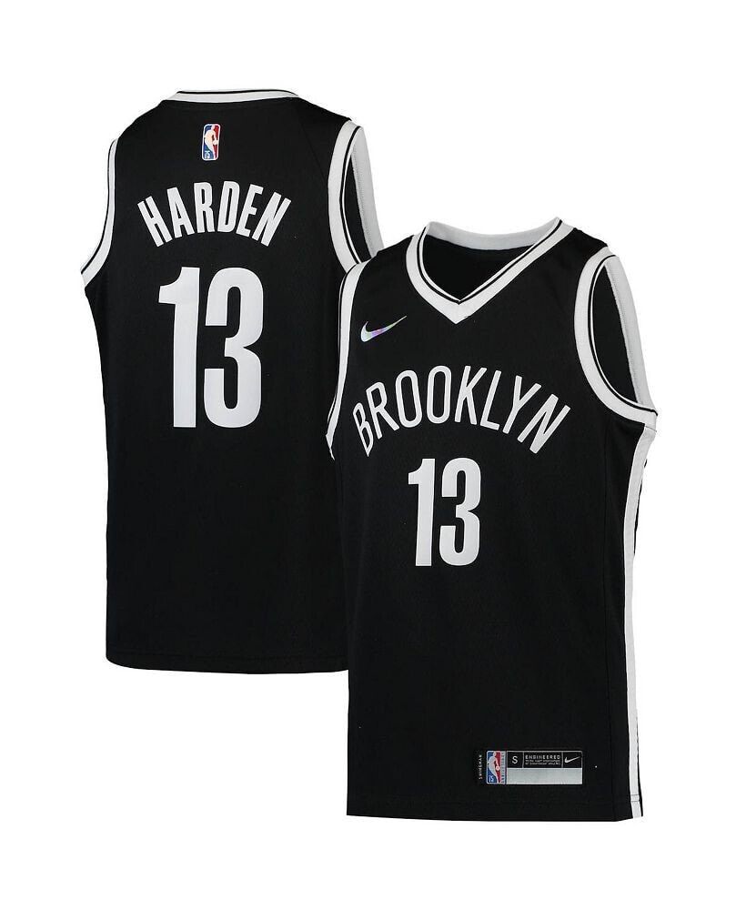 Nike youth Boys James Harden Black Brooklyn Nets 2021/22 Diamond Swingman Jersey - Icon Edition