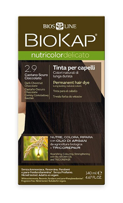 Краска для волос BioKap NUTRICOLOR DELICATO - Hair color - 2.90 Chestnut chocolate dark 140 ml