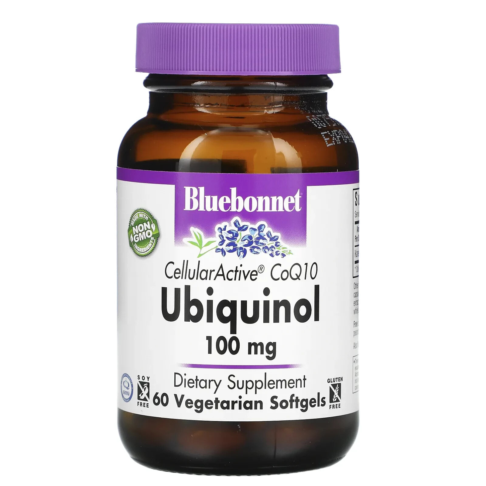 Bluebonnet Nutrition, CellularActive CoQ10, убихинол, 50 мг, 60 вегетарианских капсул