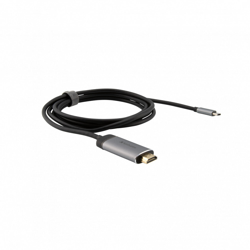 Verbatim 49144 видео кабель адаптер 1,5 m USB Type-C HDMI Черный, Серебряный
