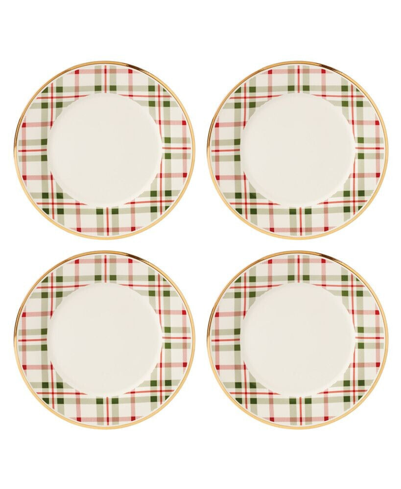 Lenox holiday Plaid Porcelain Dinner Plates, Set Of 4