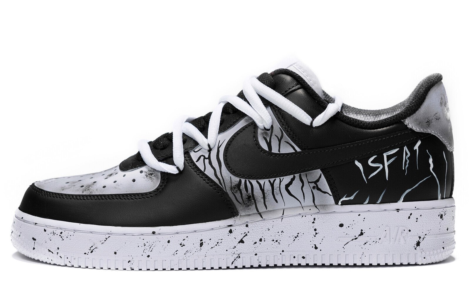 【定制球鞋】 Nike Air Force 1 Low BIGNIU 幽影交织 手绘喷绘 复古经典 低帮 板鞋 男款 黑白 / Кроссовки Nike Air Force 1 Low BIGNIU CW2288-111