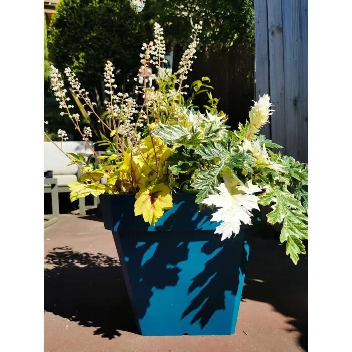 RIVIERA SOLEILLA quadratischer Blumenkasten - Kunststoff - 40x40 cm - Blau