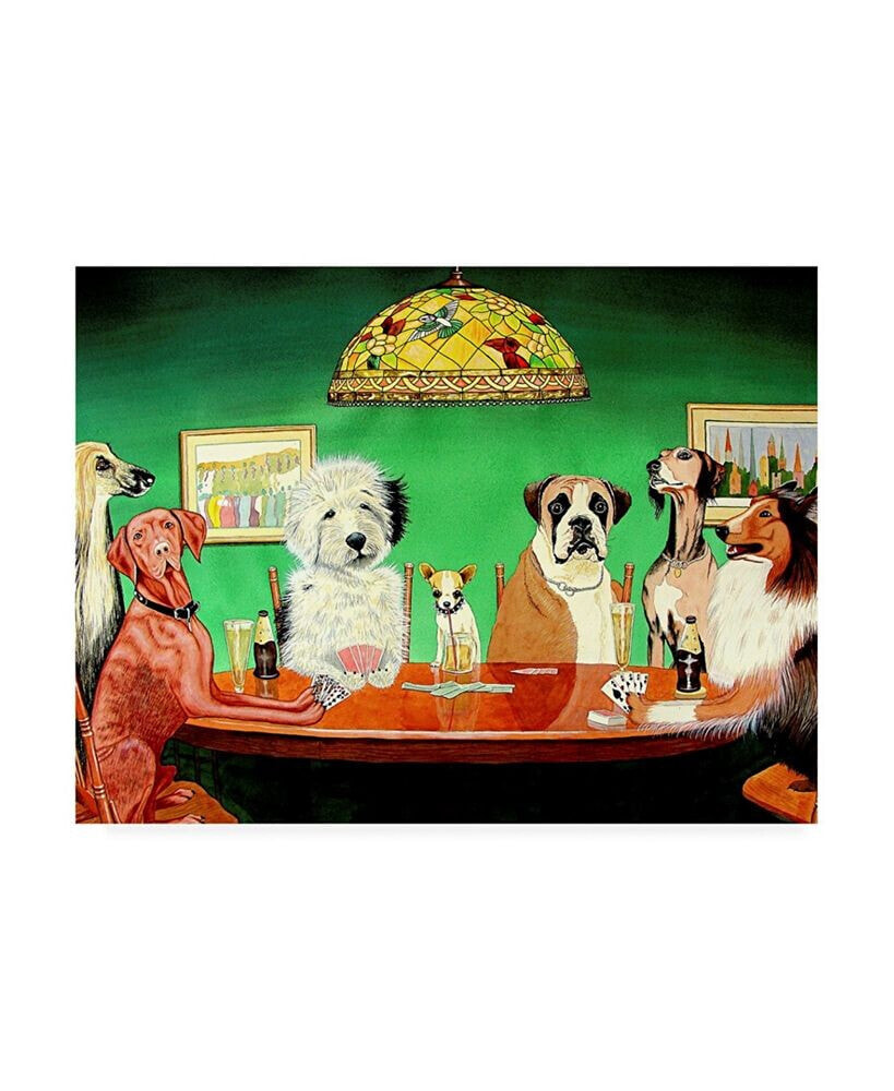 Trademark Global patrick Sullivan Dogs Playing Poker Canvas Art - 36.5