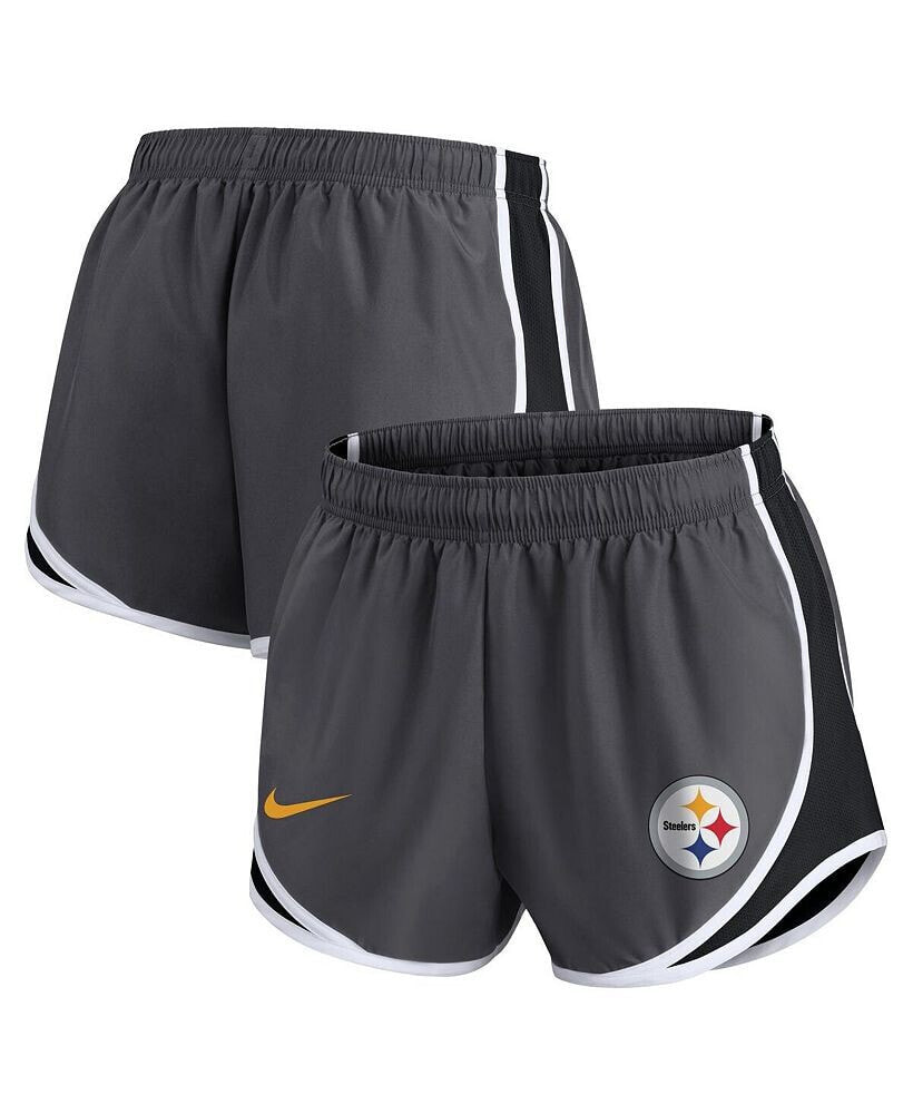 Nike women's Charcoal Pittsburgh Steelers Logo Performance Tempo Shorts