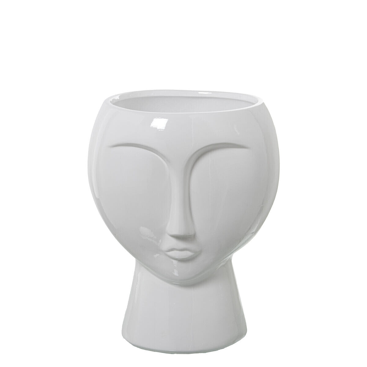 Vase Alexandra House Living White Ceramic Shiny Face 27 x 27 x 35 cm