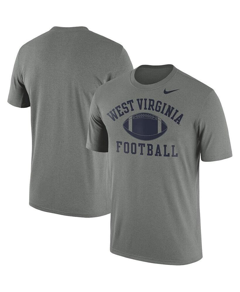 Nike men's Heather Gray West Virginia Mountaineers Legend Football Arch Performance T-shirt