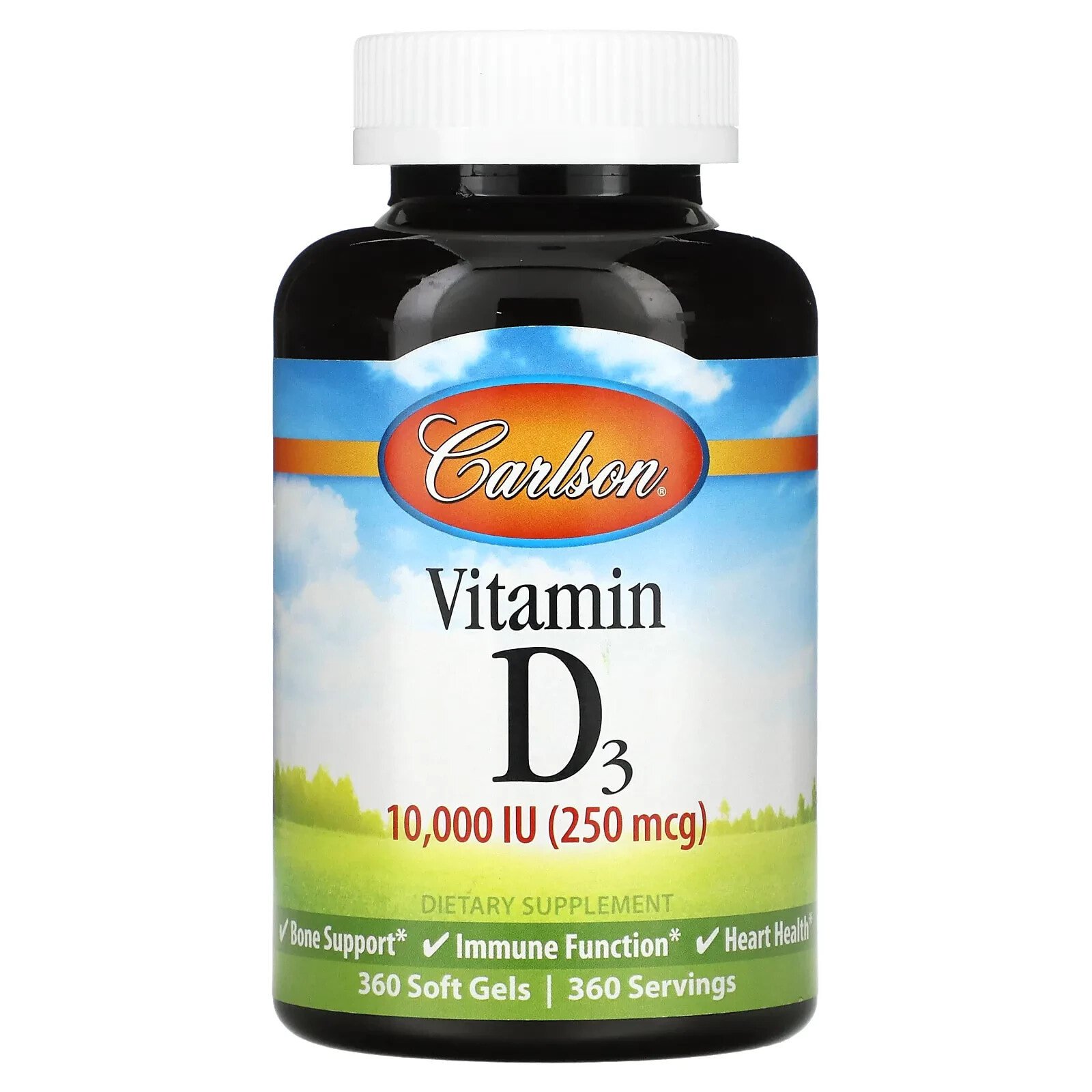 Vitamin D3, 25 mcg (1,000 IU), 100 Soft Gels