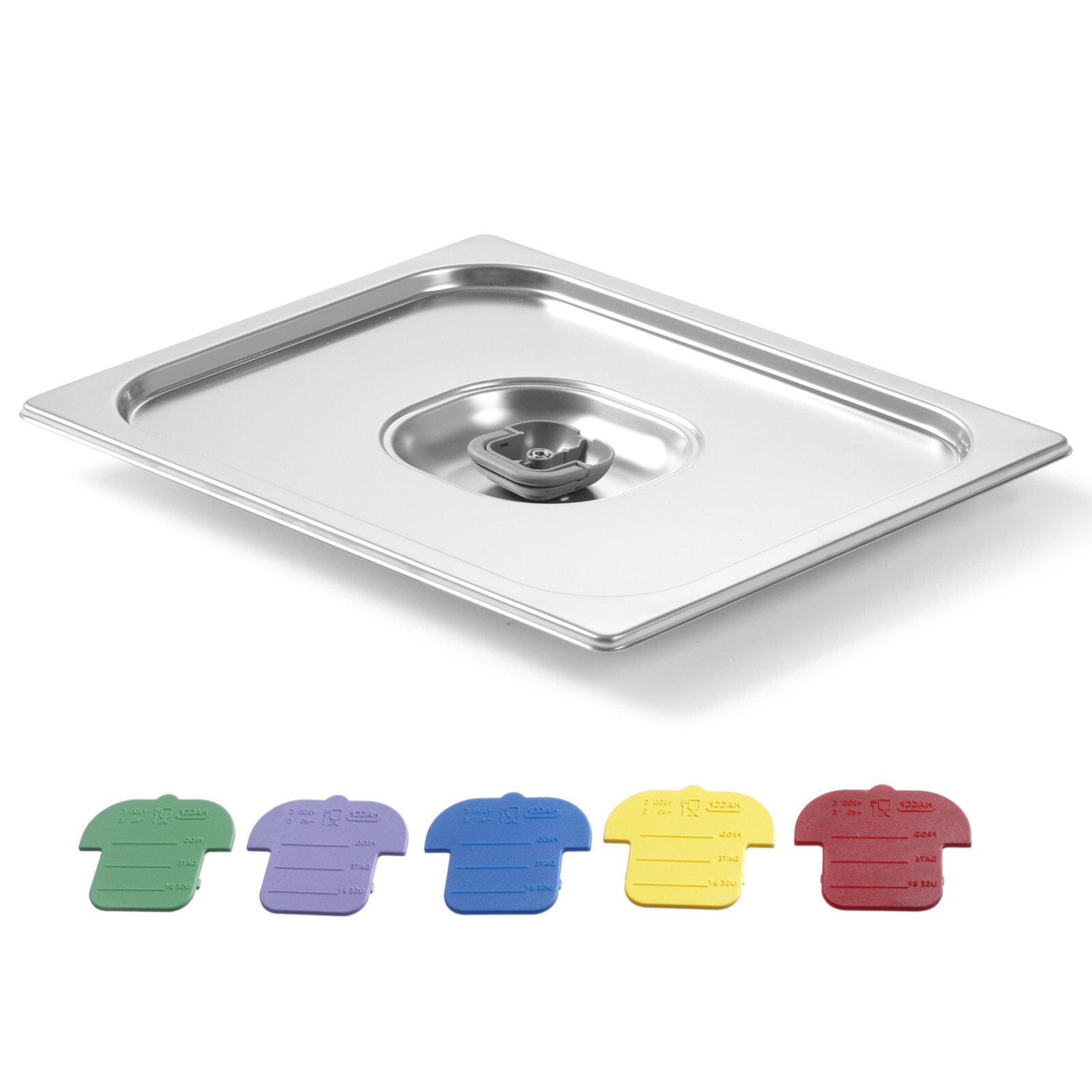 The lid for the GN container with colored Haccp clips GN2 / 3 354x325mm stainless steel - Hendi 805213