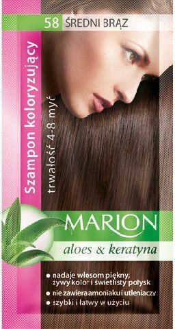 Marion Toning Shampoo 58 Medium brown Тонирующий шампунь с алоэ и кератином, оттенок средне каштановый 40 мл