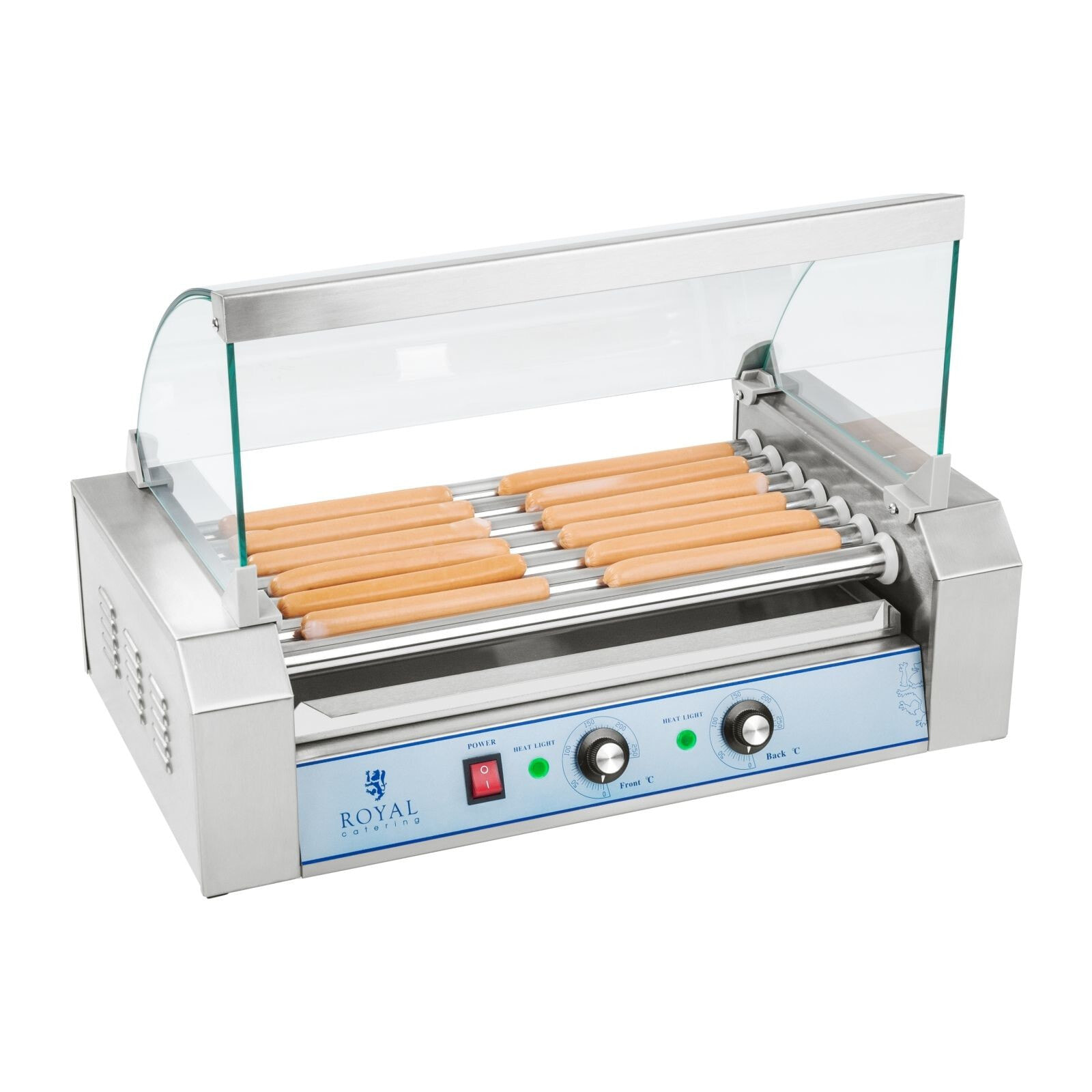 Roller grill with lid. Roller grill