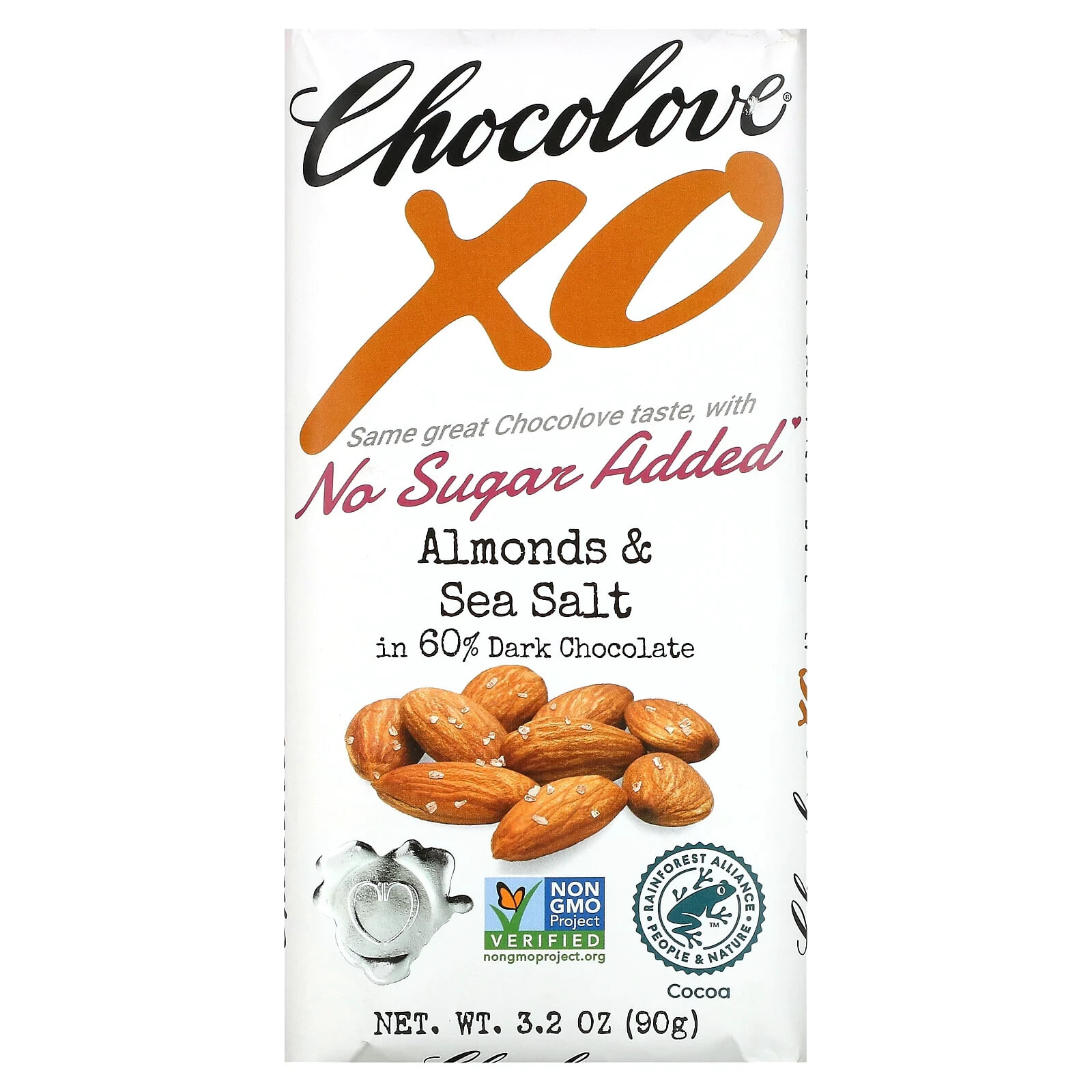 Chocolove, XO, соленая карамель в темном шоколаде 60%, 90 г (3,2 унции)