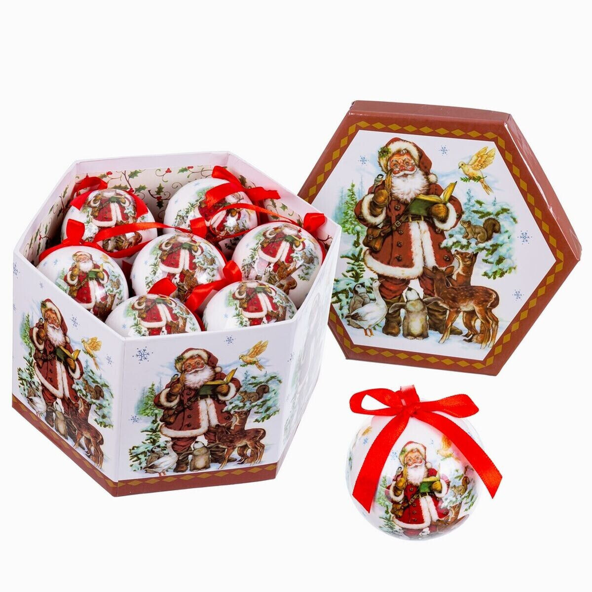 Ёлочные шарики Разноцветный Polyfoam Дед Мороз 7,5 x 7,5 x 7,5 cm (14 штук)