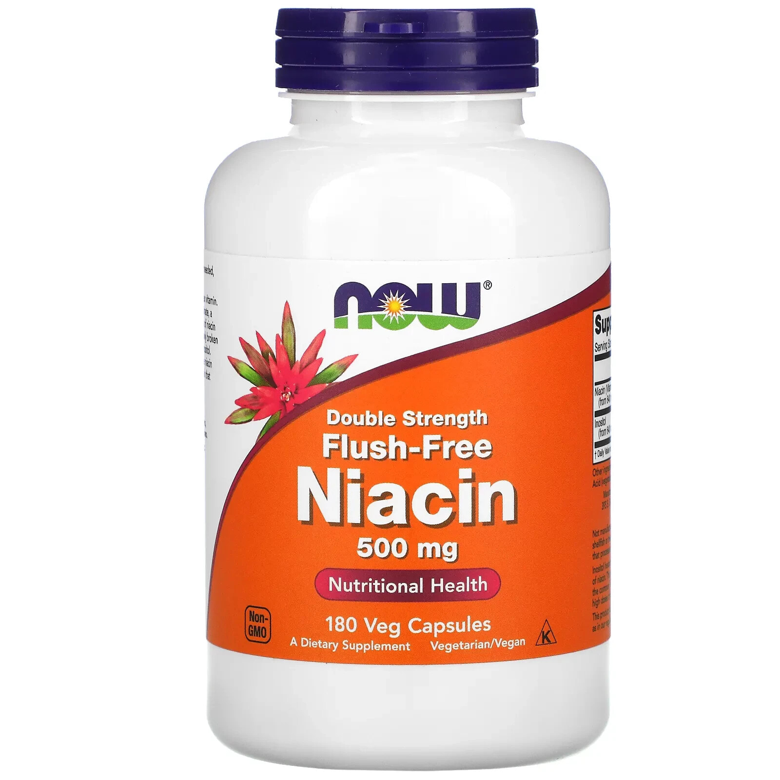 NOW Foods, Flush-Free Niacin, 250 mg, 180 Veg Capsules
