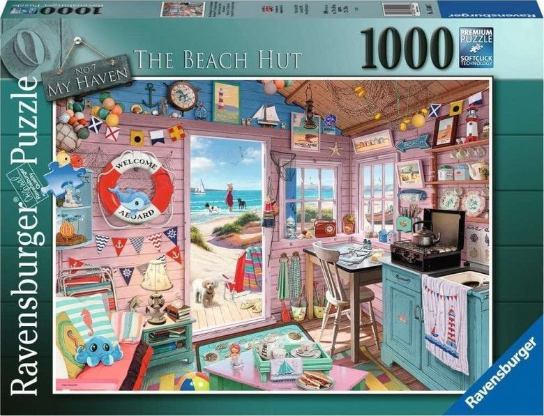 Ravensburger Puzzle 2D 1000 elementów Chatka na plaży