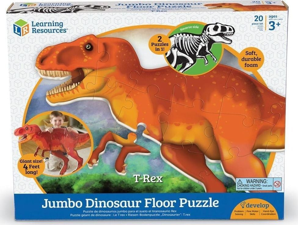 Пазл для детей Learning Resources Duże, piankowe puzzle podłogowe, Dinozaur T-Rex