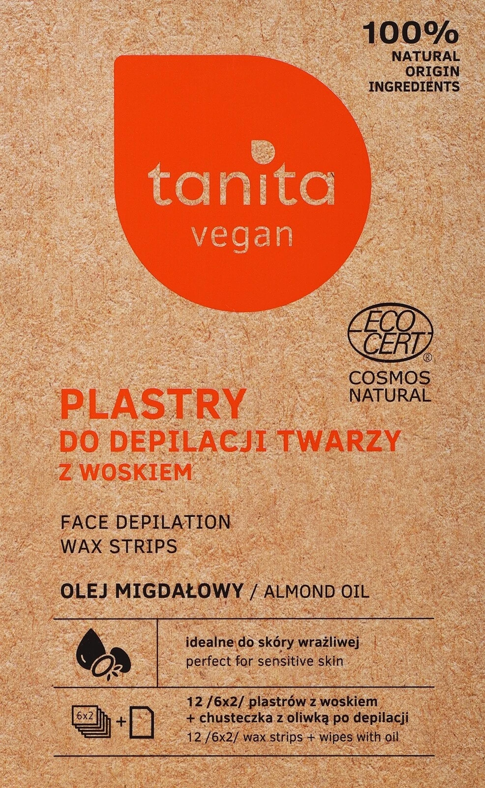 Gesichtswachsstreifen mit Mandelöl - Tanita Vegan