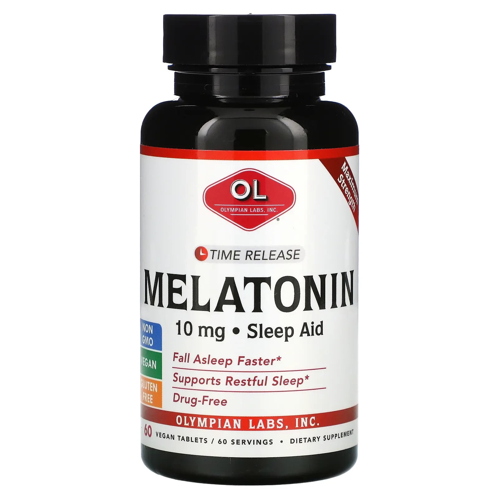 Melatonin, Time Release, 10 mg, 60 Vegan Tablets