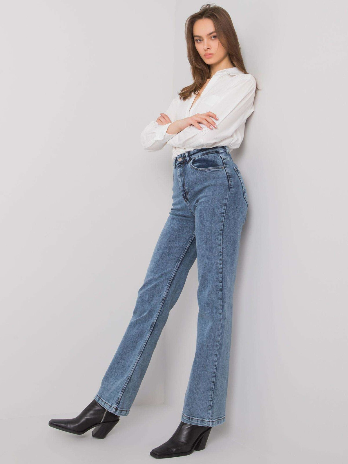Женские черные джинсы Factory Price Spodnie jeans-MR-SP-351.72P-ciemny niebieski
