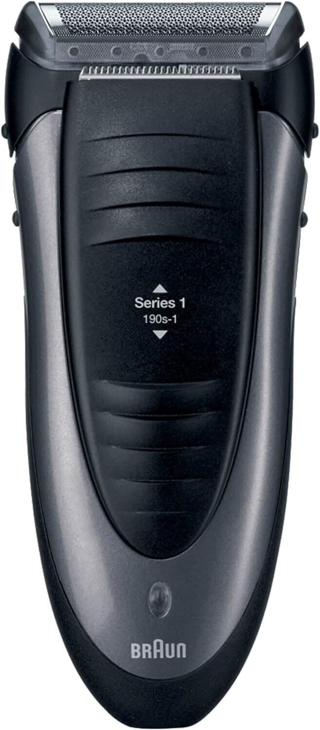 Braun Series 1 Men's Electric Shaver with Long Hair Trimmer, Rechargeable and Wireless Electric Shaver, 30 Minutes Runtime, Gift Man, 190s, Black, Pack of 1
